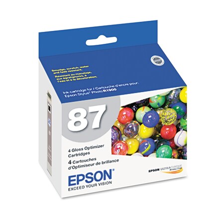 Epson (87) UltraChrome Hi-Gloss 2 Gloss Optimizer, Clear, 4PK T087020